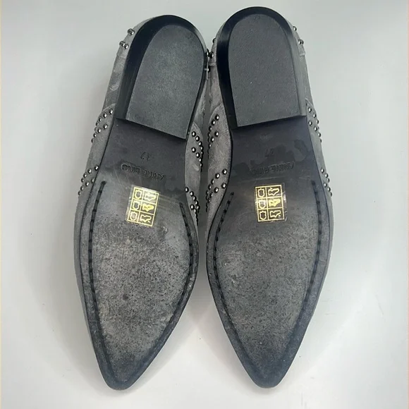 Anine Bing - Charlie Low Grey Suede Studded Ankle Boots Women's Size US 7/EU 37 - Picture 10 of 12